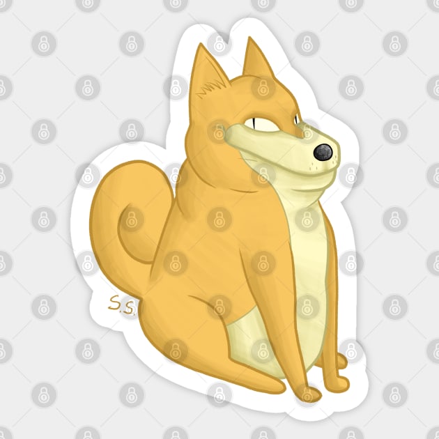 Sly Shibe Shiba Inu Sticker by The Cat that Draws